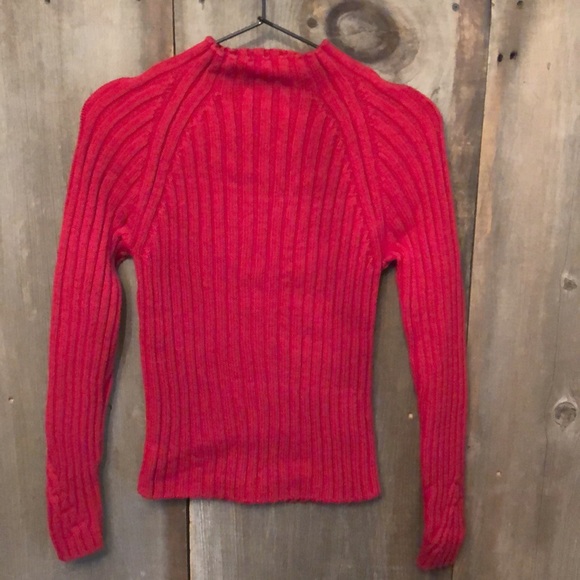 Ann Taylor Red Cable Knit Ribbed Sweater Small - Picture 5 of 12